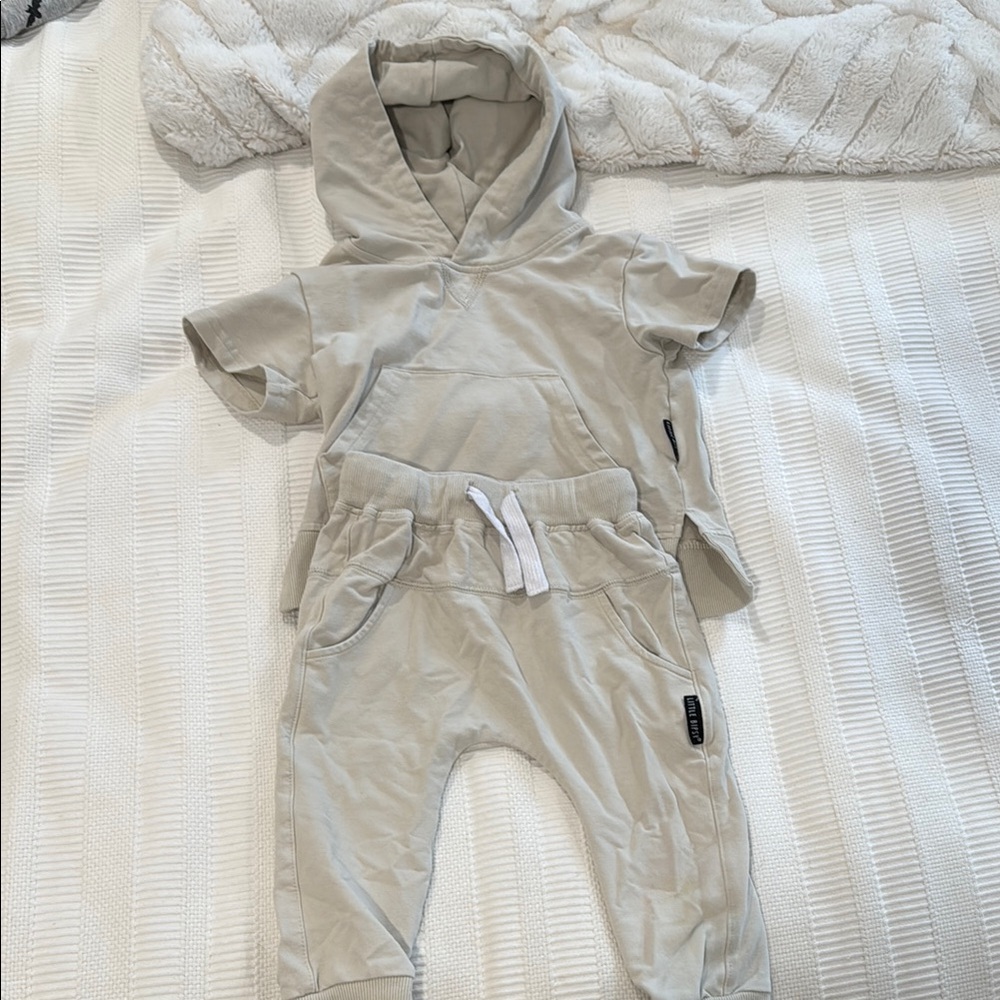 Beige Hoodie and Jogger Set